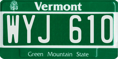 VT license plate WYJ610
