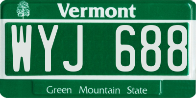 VT license plate WYJ688