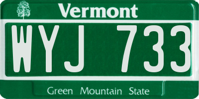 VT license plate WYJ733