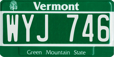 VT license plate WYJ746