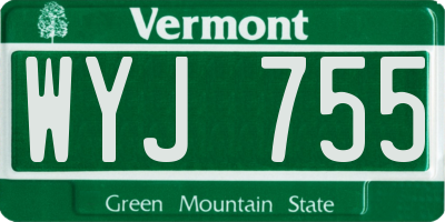 VT license plate WYJ755