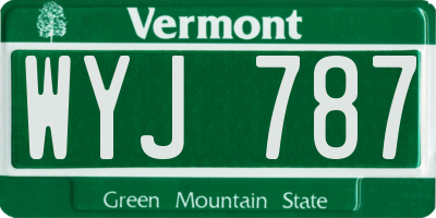 VT license plate WYJ787