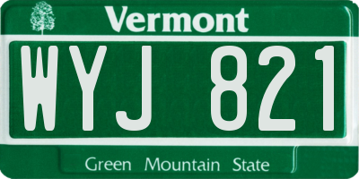 VT license plate WYJ821