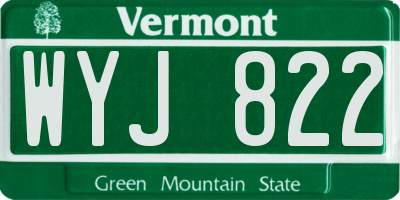 VT license plate WYJ822