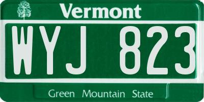 VT license plate WYJ823