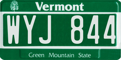 VT license plate WYJ844