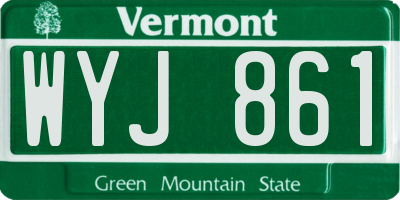 VT license plate WYJ861