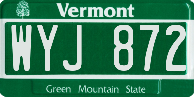 VT license plate WYJ872