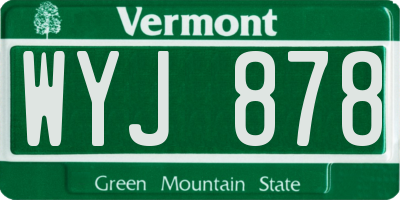 VT license plate WYJ878