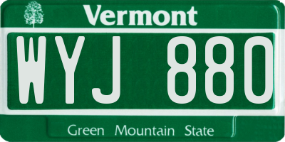 VT license plate WYJ880