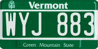 VT license plate WYJ883