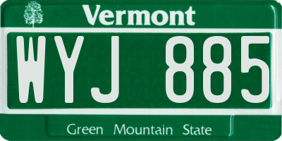 VT license plate WYJ885