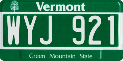 VT license plate WYJ921