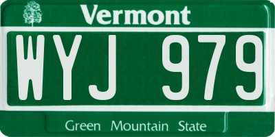 VT license plate WYJ979