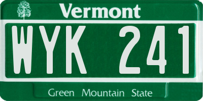 VT license plate WYK241