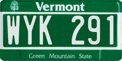 VT license plate WYK291