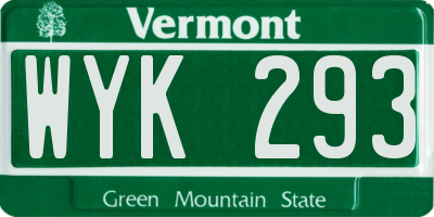 VT license plate WYK293