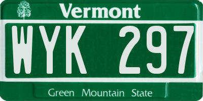 VT license plate WYK297