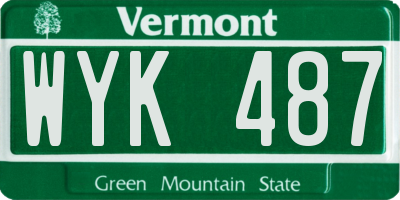 VT license plate WYK487