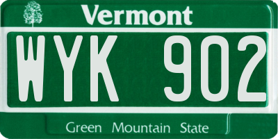 VT license plate WYK902