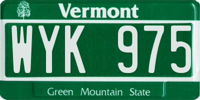 VT license plate WYK975