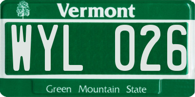VT license plate WYL026