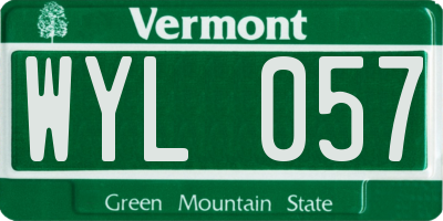 VT license plate WYL057