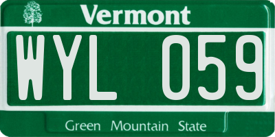 VT license plate WYL059