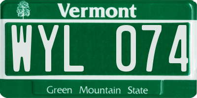 VT license plate WYL074