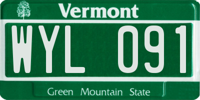 VT license plate WYL091