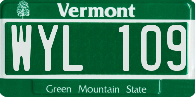 VT license plate WYL109