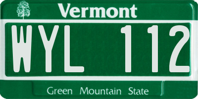 VT license plate WYL112