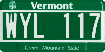 VT license plate WYL117