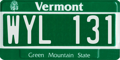 VT license plate WYL131