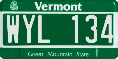 VT license plate WYL134