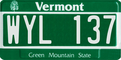 VT license plate WYL137