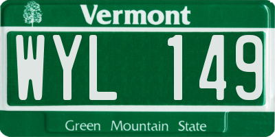 VT license plate WYL149