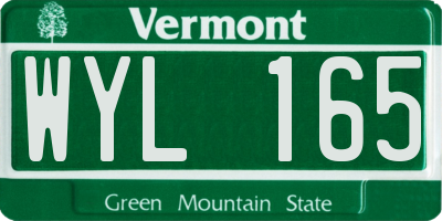 VT license plate WYL165