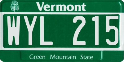 VT license plate WYL215