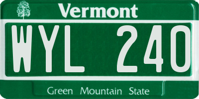 VT license plate WYL240