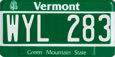 VT license plate WYL283