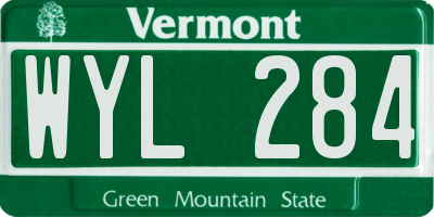 VT license plate WYL284