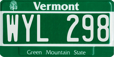 VT license plate WYL298