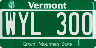 VT license plate WYL300