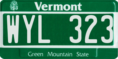 VT license plate WYL323