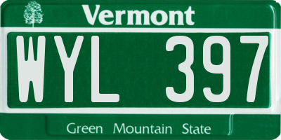 VT license plate WYL397