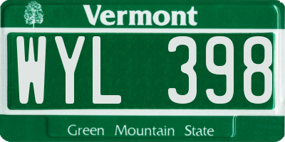 VT license plate WYL398