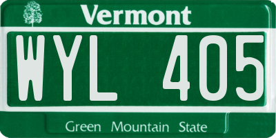 VT license plate WYL405