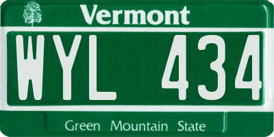 VT license plate WYL434