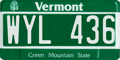 VT license plate WYL436
